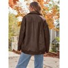 Coolmee Women's Faux Leather Jackets Oversized Motorcycle Bomber Coats Fall Fashion Outfits Loose Fit Long Sleeve Lapel Collar Clothes L Brown - 4 of 4