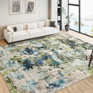 Hallway Runner Rug Washable Modern Abstract Area Rug Non Slip Floor Carpet, Low Pile Non Shedding Rug for Entryway, Kitchen - 1 of 4