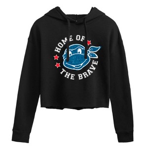 Women's - Teenage Mutant Ninja Turtles - Born Raised USA Cropped Graphic Hoodie - 1 of 3