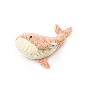 Ruvalino Baby and Toddler Learning Toys Handmade Whale Plush Toy for Comfort and Imagination, Peach, 10"*5"*1" - 1 of 4