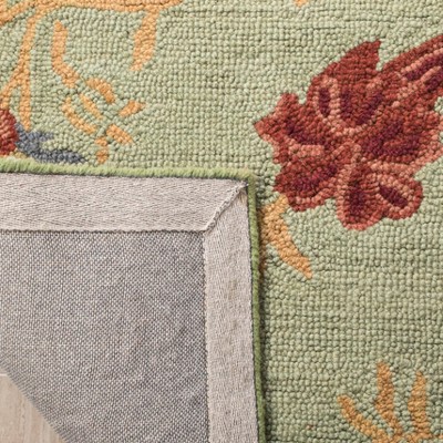 Handmade Blue Floral Wool Tufted Reversible Runner Rug 2'3" x 8'