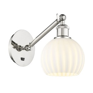 White Venetian - 1 Light Arm Adjusts Up and Down Wall Sconce In Modern Style-8 Inches Tall and 6 Inches Wide - 1 of 1