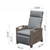 Fontoi Accent Chairs, Recliner Chair with Ratten Frame and Removable Cushion, Lounge Chair with Flip Table for Garden, Gray, 28.78"*41.89"*32.8" - 2 of 4