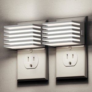 YANSUN 2-Pack 1W Plug-in Night Light, White, 3-Level Dimming, 5000K White Light, U.S. Two-Prong Plug, Light-Controlled - 1 of 4