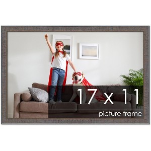 PosterPalooza | Textured Grey Picture Frame - UV Acrylic, Backing Board, Hanging Hardware Included - 1 of 4
