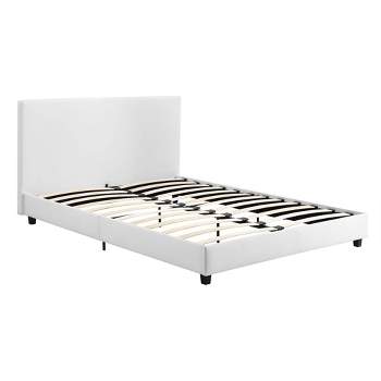 Queen Thalia Upholstered Bed Faux Leather White - Room & Joy