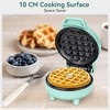 YASHE Mini Waffle Maker, 550W Waffle Iron, Ready Indicator Light, Cool Touch Handle, Non Stick Coating, Compact Size - 3 of 4