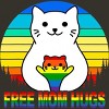 Adult Design By Humans Free Mom Cat Hugs Pride Sunrise By Avocato T-Shirt - 2 of 2
