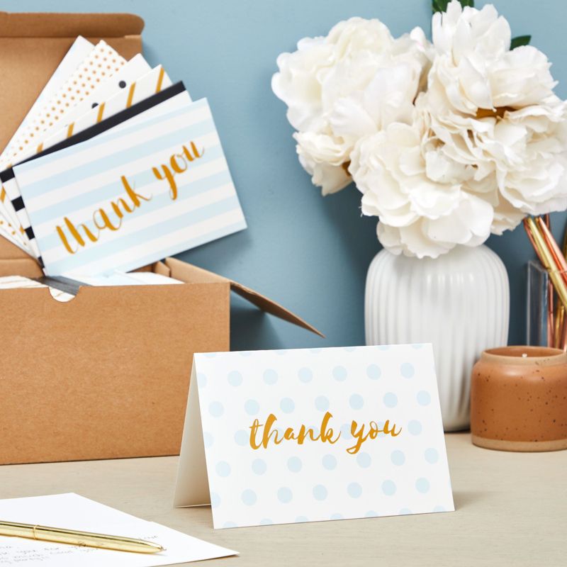 Juvale 144-Pack Bulk Thank You Cards Set with Envelopes, Blank Inside for Birthday Party, Baby Shower, Wedding, All Occasions, 4x6 in, 2 of 9