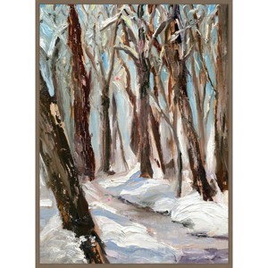 Amanti Art 28"x38" Woods in Winter by Sandra Lafrate Framed Canvas Wall Art - 1 of 4