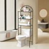 3-Tier Over The Toilet Storage, Over Toilet Bathroom Organizer Storage Cabinet, 67" Freestanding Bathroom Above Shelf, Black - 3 of 4