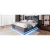 DOMETOUR Queen Upholstered Bed, LED Surround, Remote/App Control, Hydraulic Storage, USB-C Charging, Gray Linen (No Mattress) - 4 of 4