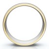 Pompeii3 Mens 14K White & Yellow Gold Two Tone Brushed Wedding Band - 2 of 4