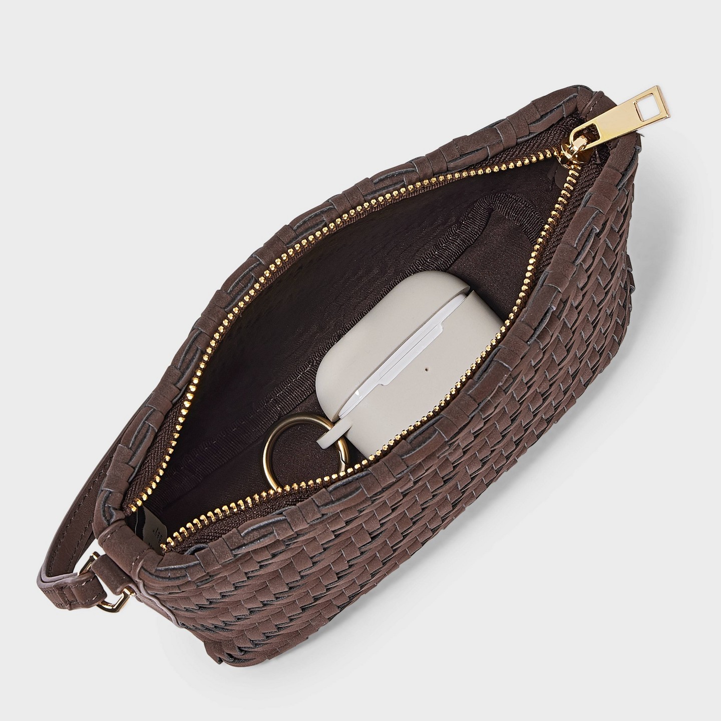 Сумка A New Day Faux Nubuck Woven Wristlet Pouch, цвет: Коричневый — фото 3
