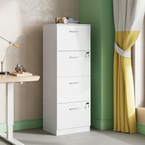 GALAXHERO 4-Drawer Vertical File Cabinet with Lock - Wood Storage Organizer for Home Office, Fits A4/Letter Size Files - 1 of 1