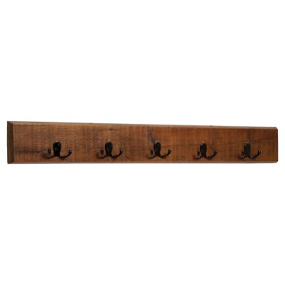 Alaterre Furniture Alpine Natural Brown Live Edge 36 Coat Hooks with Shelf  Metal And Wood