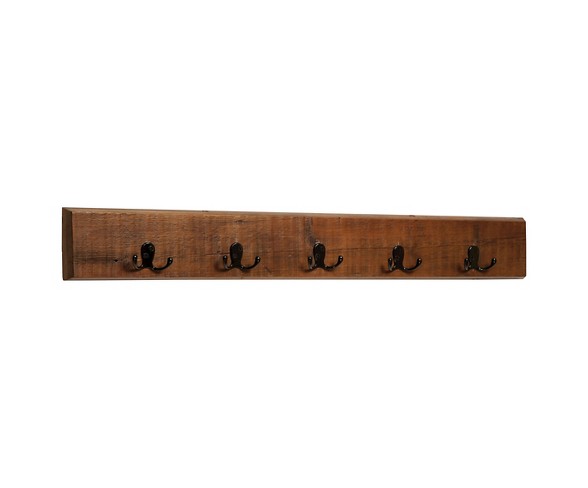 36" Wall-Mounted Coat Hook Hardwood Natural - Alaterre Furniture&#174;