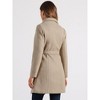 INSPIRE CHIC Women's Winter Peter Pan Collar Double Breasted Slant Pocket Button Down Belted Pea Coats - 3 of 4
