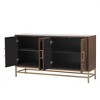 Sideboard Buffet Cabinet, Kitchen Pantry Storage Cabinet With 2 Adjustable Shelves, Metal Legs And Rectangular Handle - 4 of 4