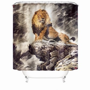 The Lion On The Cliff Shower Curtains for Bathroom Waterproof Fabric Bath Curtain Durable Soft Stylish Bathroom Decor 72x72 Inch - 1 of 1