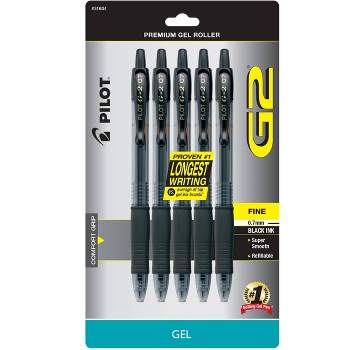 Pilot 5ct G2 Gel Pens Extra Fine Point 0.5mm Black Ink : Target