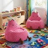 Wooakway 2-Set Beige/Blue/Green/Pink/Purple/Red/Yellow Faux Rabbit Fur Bean Bag Chair Seat with Fill Toddler Sofa for Children Teenagers 24"/30"W - 3 of 4