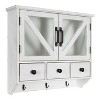 21" x 6" x 20" Hutchins Decorative Rustic Wood Wall Cabinet White - Kate & Laurel All Things Decor: Magnetic Glass Doors, Storage - 2 of 4