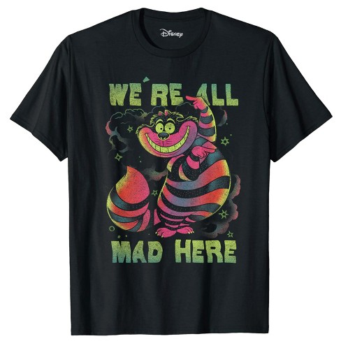 Disney Men s Alice In Wonderland Cheshire Cat We re All Mad Here T shirt xl Black Target