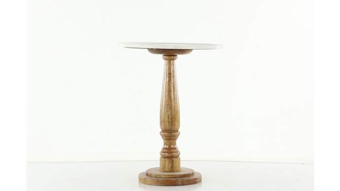 Mango Wood and Marble Accent Table White - Olivia &#38; May, 2 of 10, play video