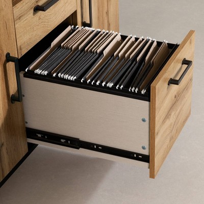 Ezra 29.25" Nordik Oak 2-Door Credenza with Drawers
