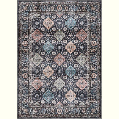 Area Rugs, Non-Slip, Machine Washable Oriental Rugs, Low Pile, Soft Ultra-Thin Carpet for Living Room, Bedroom, Dining Room, Home Office