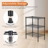 3/4/5 Tier Shelving Unit, Wire Shelf Metal Large Storage Shelves Heavy Duty Height Adjustable Steel Utility Layer Shelf Rack Organizer, Black - 3 of 4
