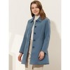 Allegra K Women's Collar Long Sleeve Single Breasted Winter Long Coat - 3 of 4