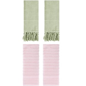 REGALWOVEN 4 Packs Solid Absorbent Soft Cotton Hand Towels 14" x 30" - 1 of 4