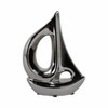 Sailboat Decorative Sculpture - Modern Nautical Accent - Silver Ceramic Ceramic - Coastal Home & Office Decor - 8" Metallic Silver - 4 of 4