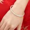 999 Solid Sterling Silver Bangle Cuff Bracelet for Women, Minimalist Chunky Silver Jewelry - 2 of 4