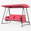 YOOCOZZ Outdoor Steel Swing Lounge Chair & Swing Bed with Cushions, Storage Pockets and Canopy - 2 of 4