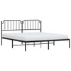 vidaXL California King Metal Bed Frame with Headboard, Sturdy Steel, Black, No Mattress - 2 of 4