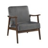 CAVINAS Velvet Accent Chair with Dark Walnut Finish,Mid-Century Upholstered Living Room Chairs,Reading Chairs for Living Room - 2 of 4