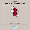 Martha Stewart 3pk Love Check Gingham Hearts Kitchen Towel Set Black/White: 100% Cotton, Classic Woven Pattern, 28"x15" - 3 of 4
