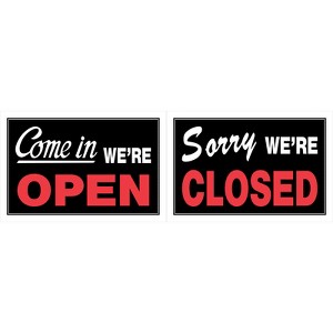 Hillman English Black Open/Close Sign 8 in. H X 12 in. W - Case of 6 - 1 of 1