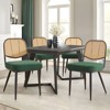 Bekrvio Rattan Dining Chairs Set of 4/6 - Mid Century Modern Boucle Upholstered Cane Back Side Chairs with Metal Legs for Kitchen - 2 of 4
