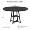 Industrial Round Dining Table, 47 Inch Round Kitchen Table for 4, Dinner Table with Wooden Top and Metal Base for Dining Room, Living Room - 2 of 4