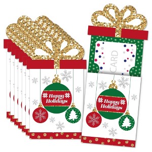 Big Dot of Happiness Ornaments - Holiday and Christmas Party Money and Gift Card Sleeves - Nifty Gifty Card Holders - 8 Ct - 1 of 4