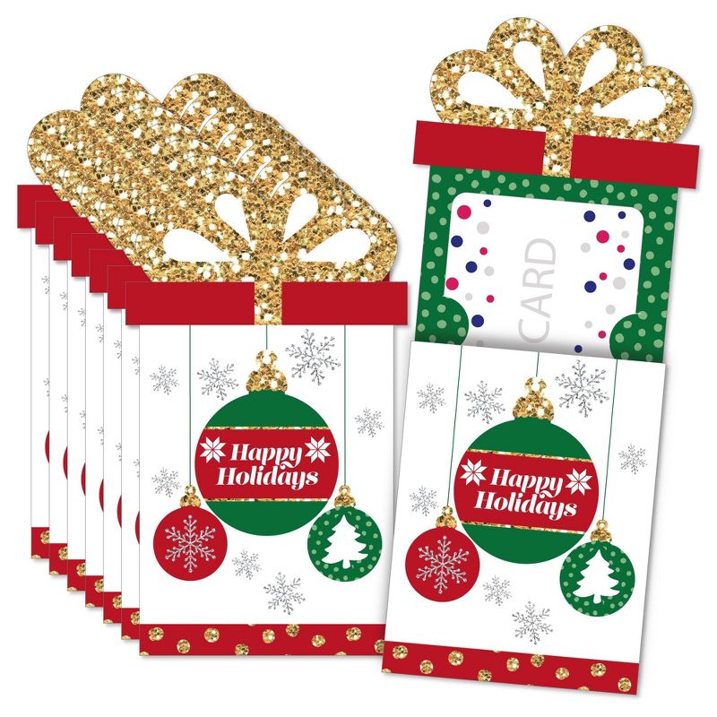 Big Dot of Happiness Ornaments - Holiday and Christmas Party Money and Gift Card Sleeves - Nifty Gifty Card Holders - 8 Ct, 1 of 9