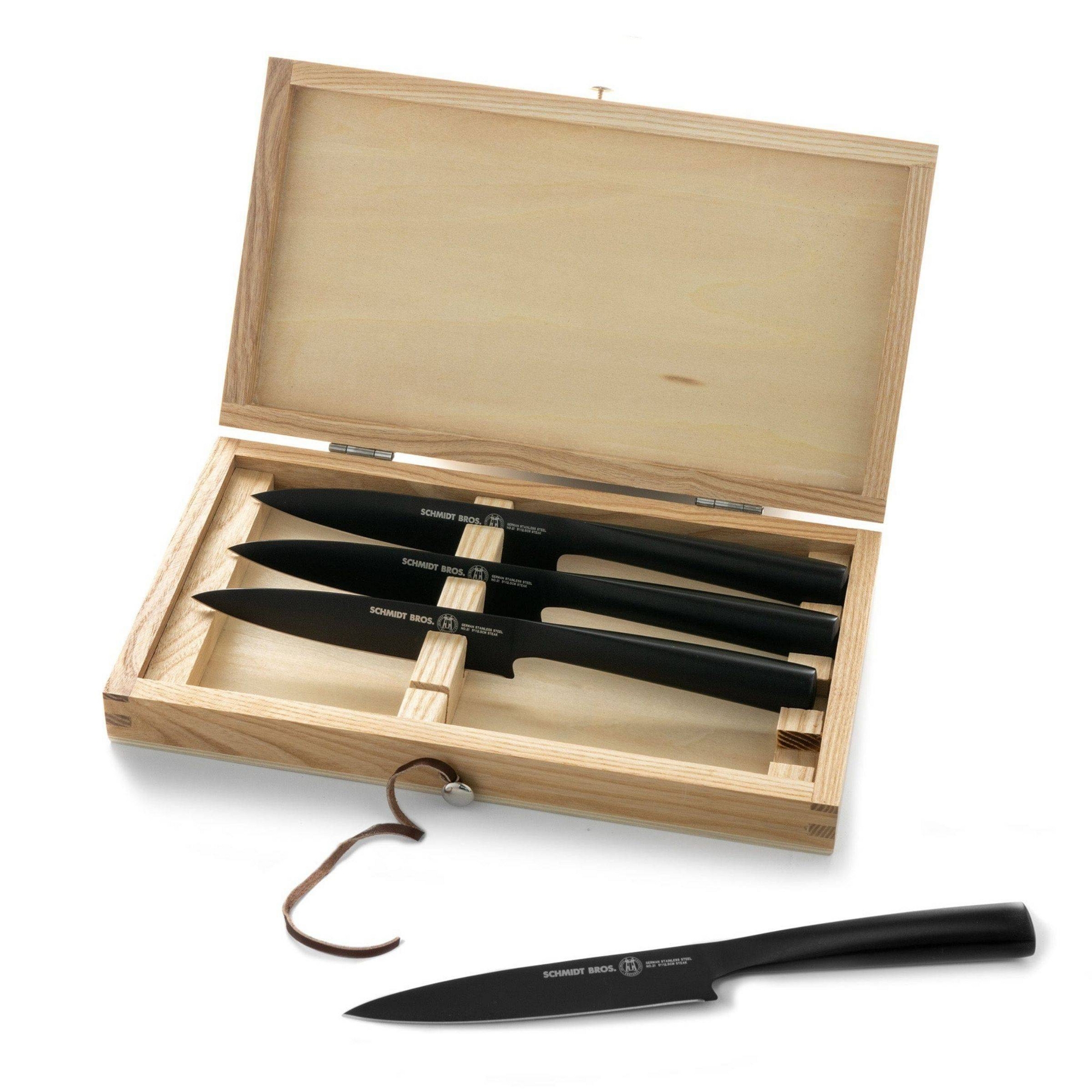 Schmidt Bros Cutlery 4pc Steak Set Jet Black