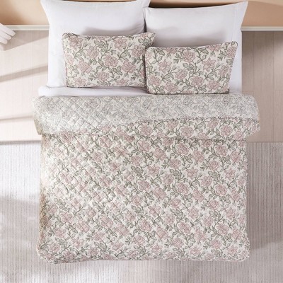 Lush Decor Lush Décor Full/Queen Zara Floral Block Reversible Quilts Pink — фото 3