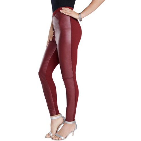 Roaman s Women s Plus Size Faux leather Legging 3x Rich Burgundy Target