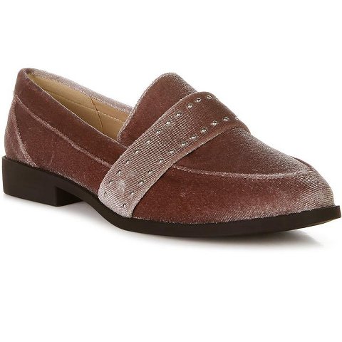Женские туфли London Rag Womens Walkin Stud Detail Velvet Loafers 8