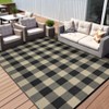 Outdoor Modern Stripe Picnic Mat Lightweight Woven Plastic Straw Rug for Camping Garden Backyard Patio Auto Low Pile Reversible Erasable Area Rugs - 3 of 4